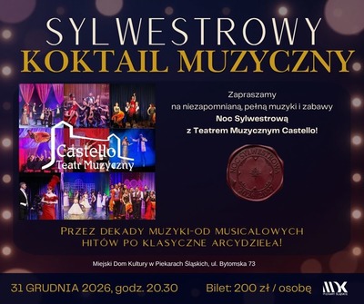 Plakat wydarzenia: Sylwester 2026/2027 - Sylwestrowy koktail muzyczny 