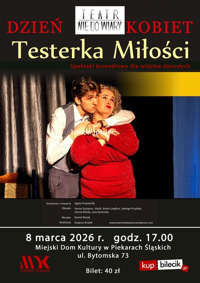 Plakat wydarzenia: Testerka miłości-Dzień Kobiet 
