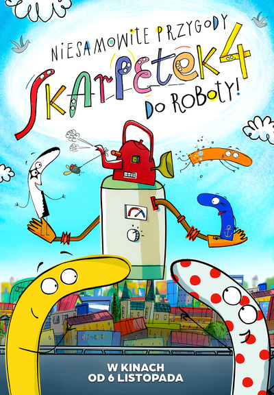 Plakat wydarzenia: Niesamowite przygody skarpetek 4: Do roboty ! (PL)  NAJNAJKI OGLADAJĄ BAJKI seans przyjazny sensorycznie